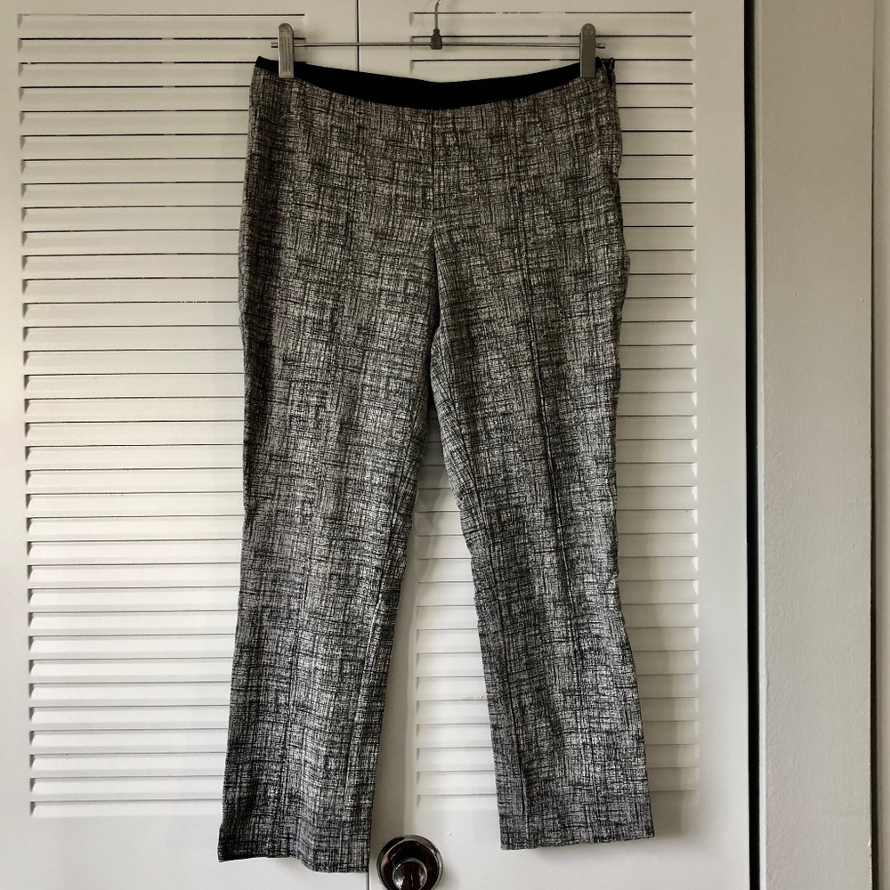Kenar Slim Fit Pants Ankle Length Low Rise - Black White - Size 6 Small